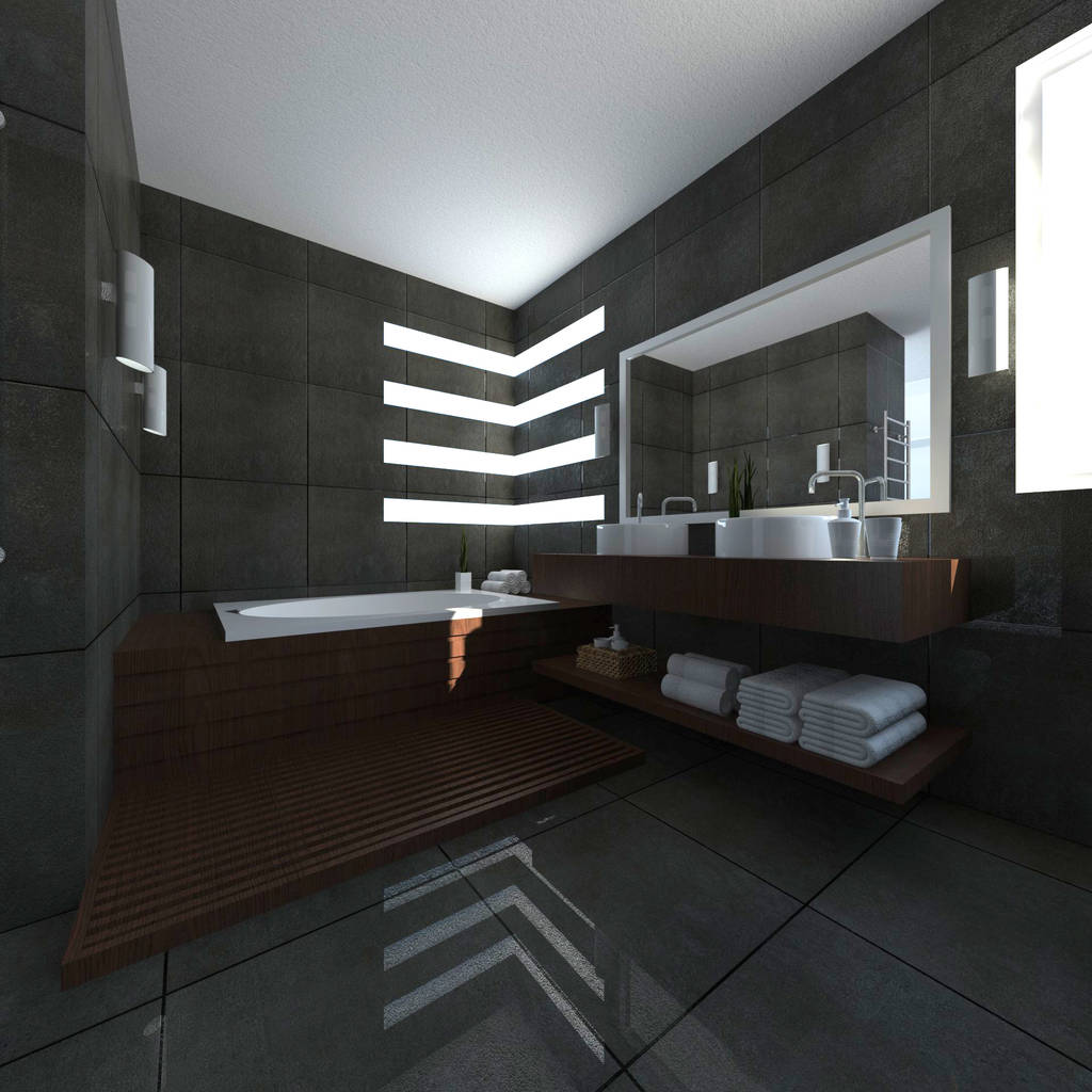 Baño principal idea studio arquitectura baños modernos negro | homify