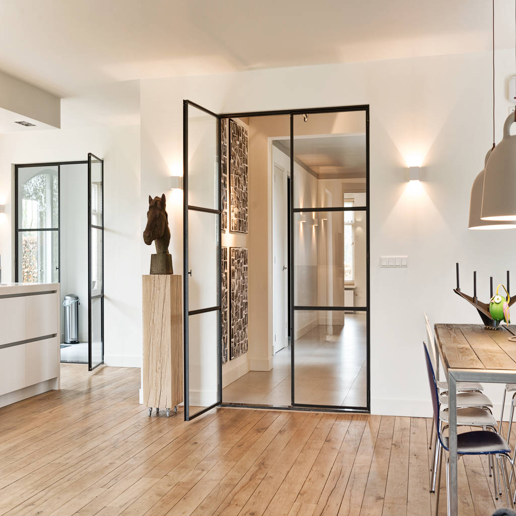 Fotos van een moderne woonkamer: deze stoere industriële stalen ... Wood modern woonkamer
