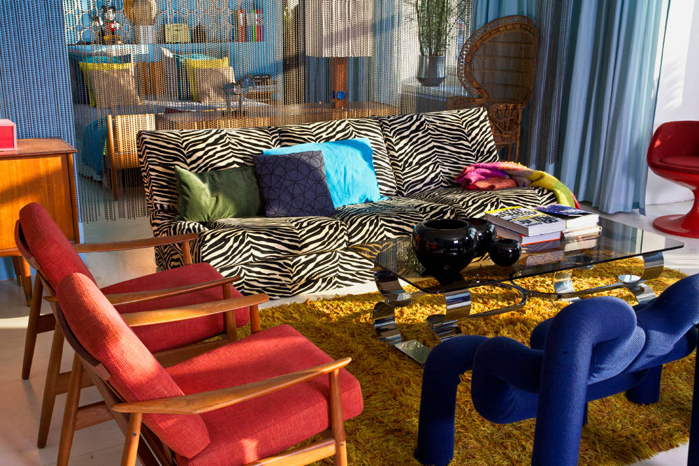 Aussergewohnliche Sitzecke Im Retro Style Ausgefallene Wohnzimmer