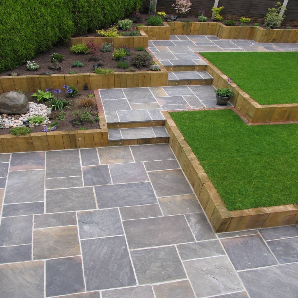 Galaxy sandstone paving moderne tuinen van barton fields patio