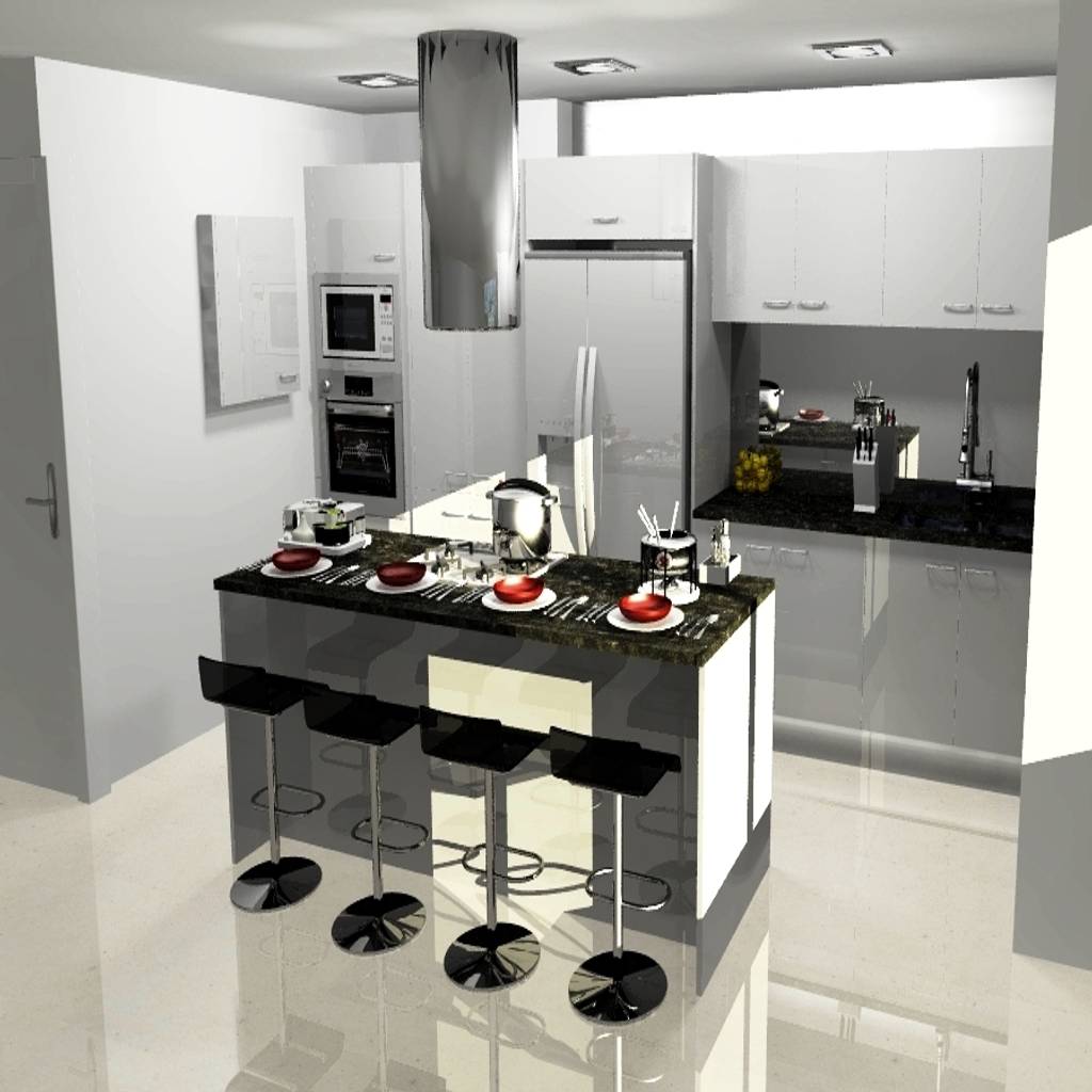 Cocina combinada arce florida cocinas de estilo moderno madera acabado