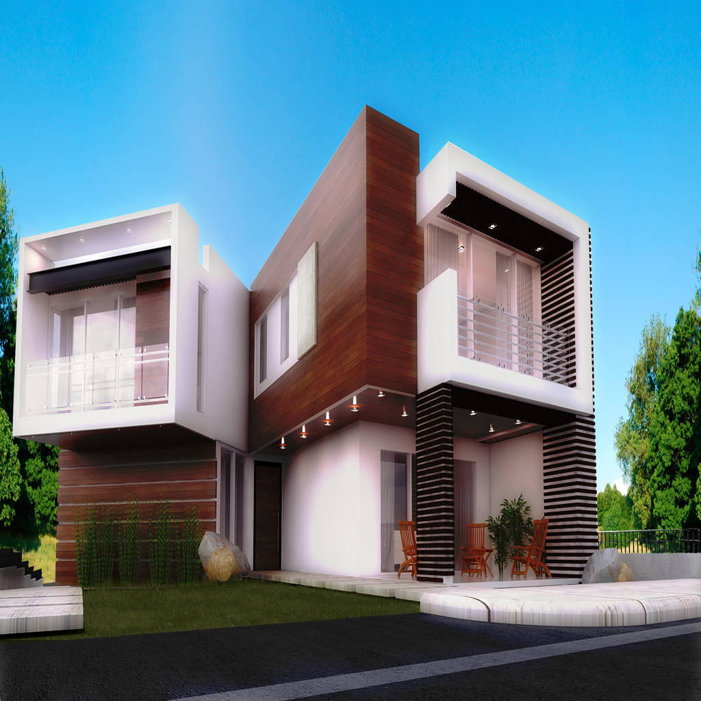 Elegancia en el acceso casas modernas de proyectarq | arquitectos