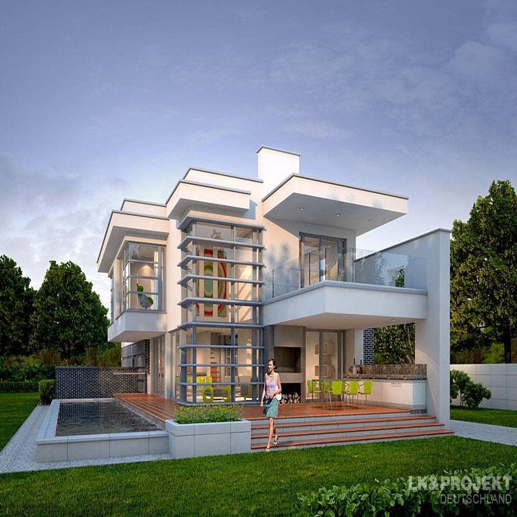 Designerhaus für schmale grundstücke lk&projekt gmbh moderner balkon