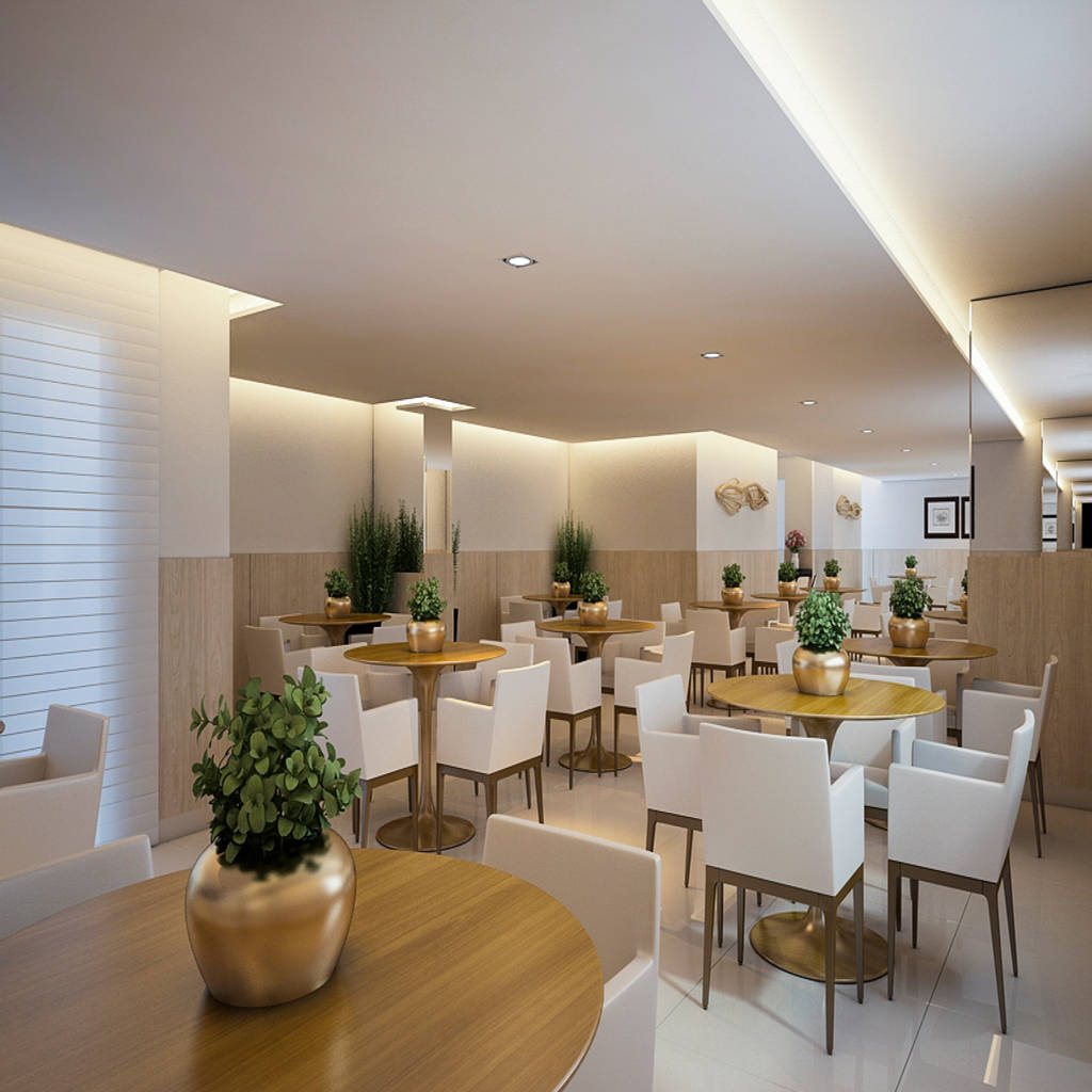 Projeto de arquitetura de interiores para áreas sociais de um edifício