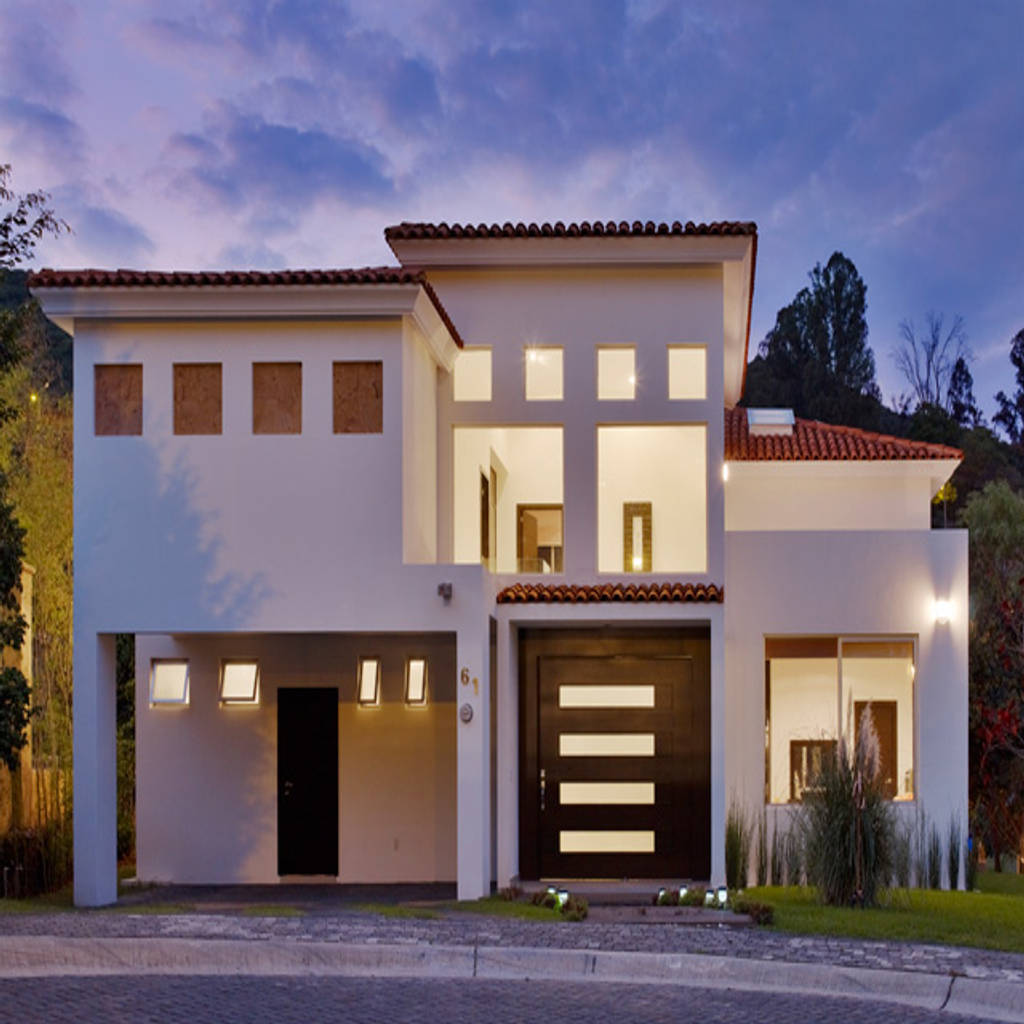 Fachada excelencia en diseño casas coloniales ladrillos blanco | homify