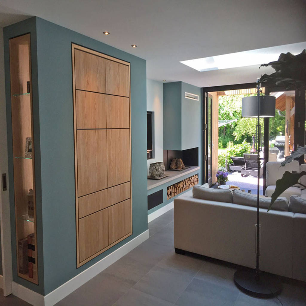 Haard en kasten wand: moderne woonkamer door robin hurts architect ... Haard en kasten wand: moderne woonkamer door robin hurts architect ...