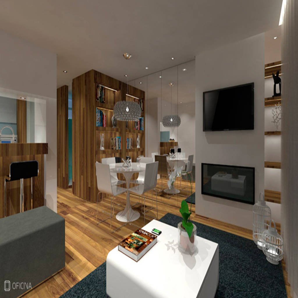 Apartamento t0 - são pedro de moel salas de estar modernas por oficina