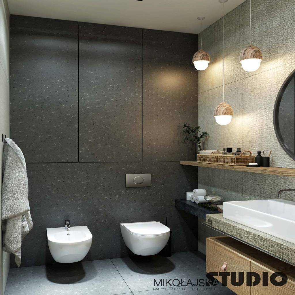 Exklusive wohnung am meer moderne badezimmer von mikolajskastudio