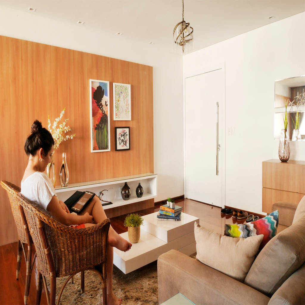 Sala de estar salas de estar modernas por ladrilho urbanismo e