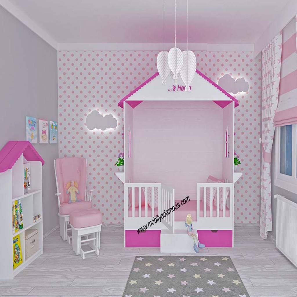 Montessori evli bebek odası modern çocuk odası mobi̇lyada moda modern