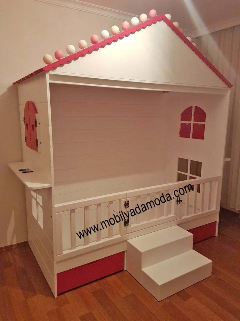 Montessori evli bebek odası, montessori yatağı modern çocuk odası