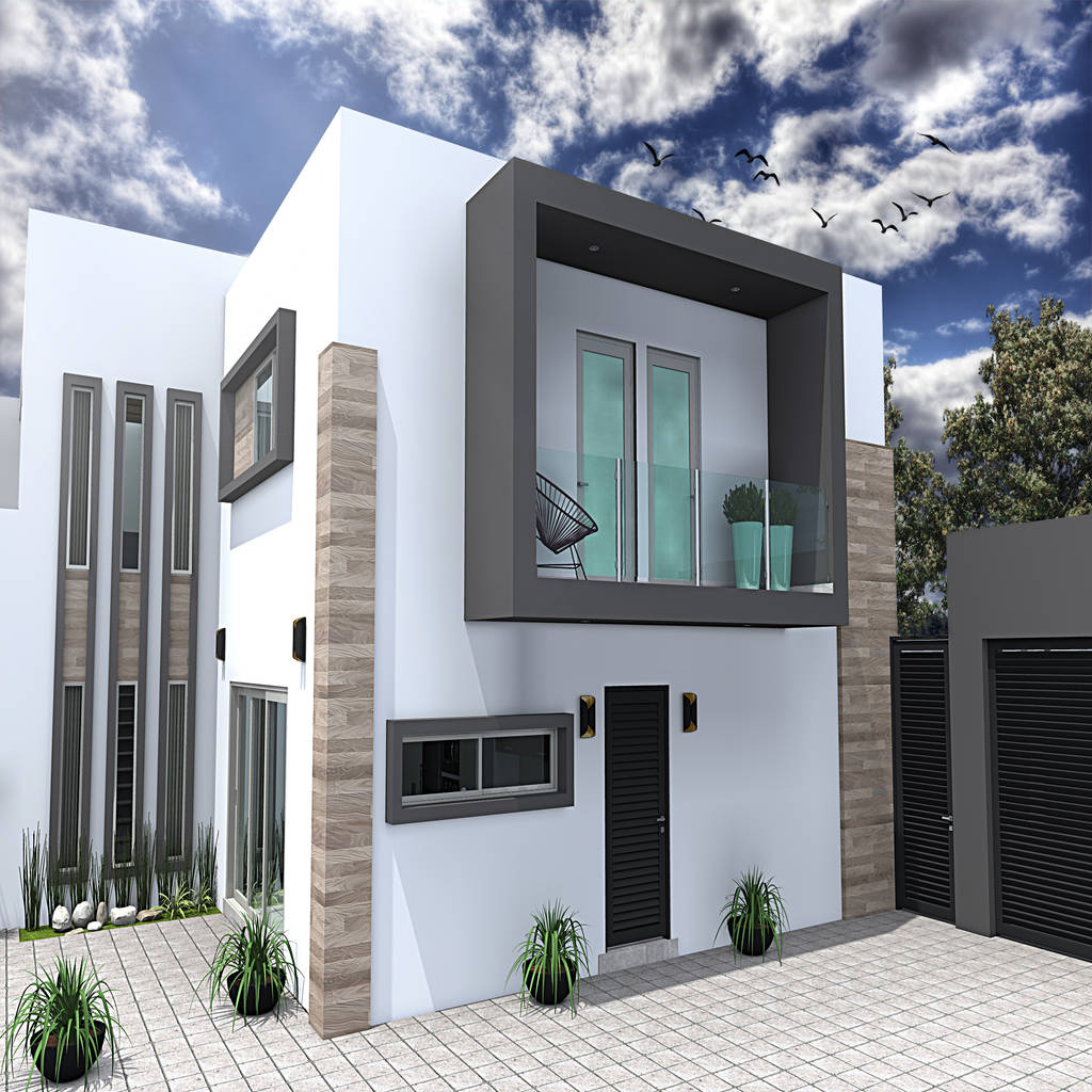Exterior 2 homify casas modernas cerámico blanco | homify