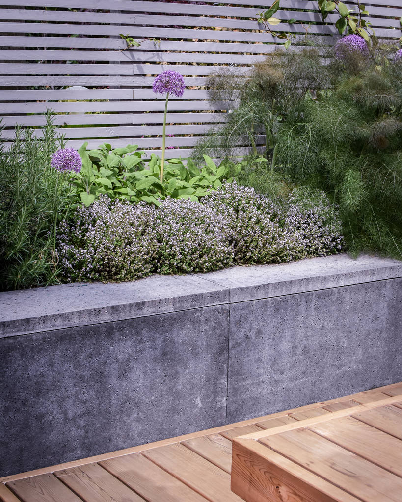 Panting and concrete clad retaining wall homify