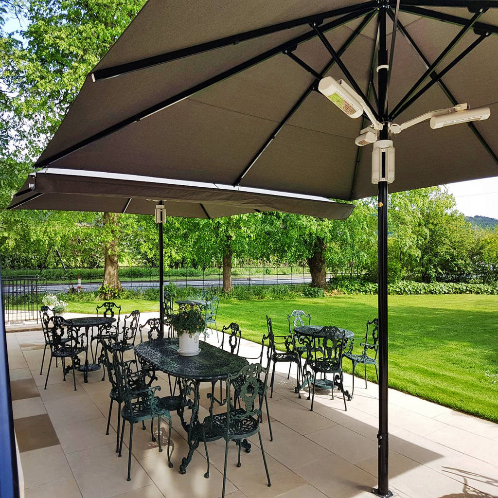 Uhlmann Sonnenschirme Typ T 5x5m Kolonialer Garten Von Uhlmann Sonnenschirme E K Kolonial Homify