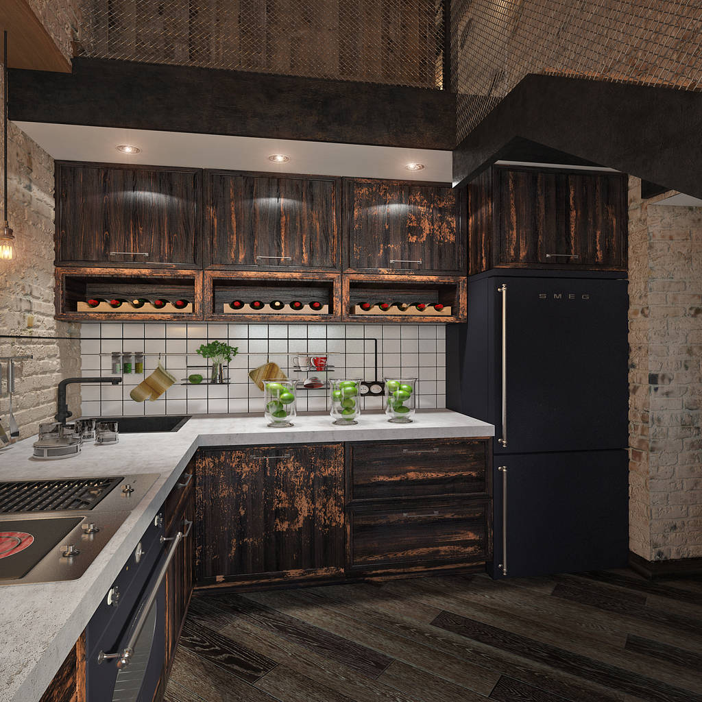 interer v stile loft art real dizajn