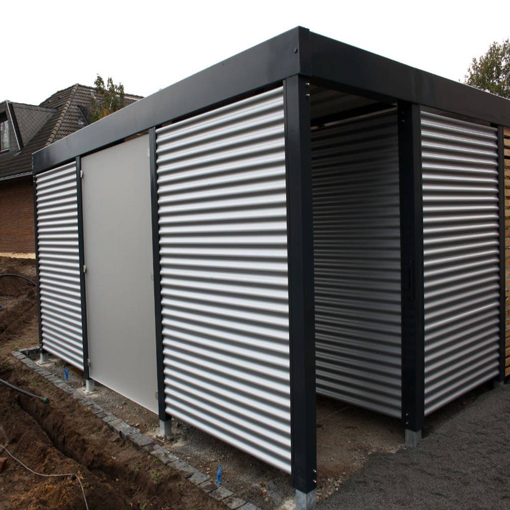 Carport Mit Gerateraum Aus Stahl Und Metall Mit Holz Von Carport