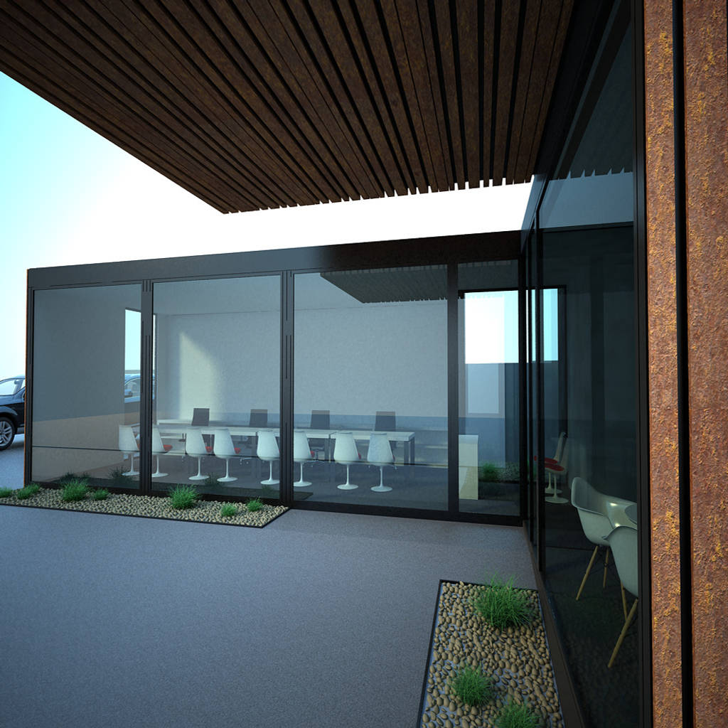 A entrada atelier 72 arquitetura, lda stands de automóveis modernos