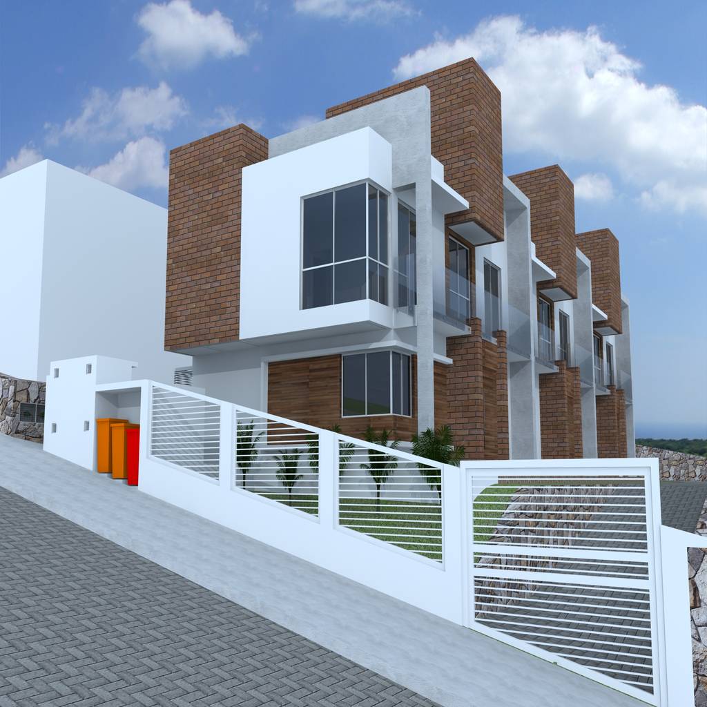 Casas Geminadas Na Carvoeira Por Cadu Martins Arquiteto E Urbanista Moderno Tijolo Homify