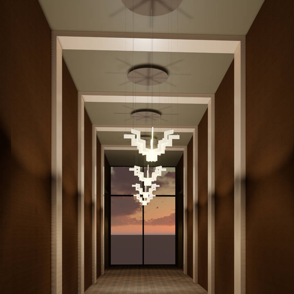 Designstudie Led Pendelleuchte Moderner Flur Diele Treppenhaus