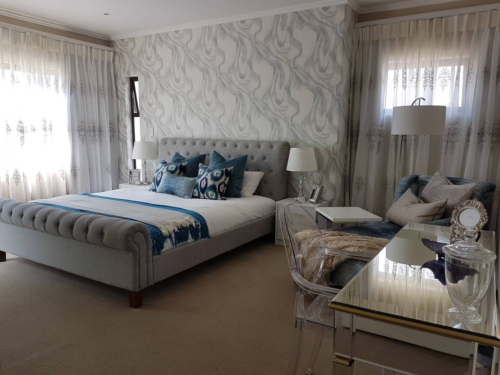 Navy & teal glamorous bedroom modern style bedroom by sophistique ...