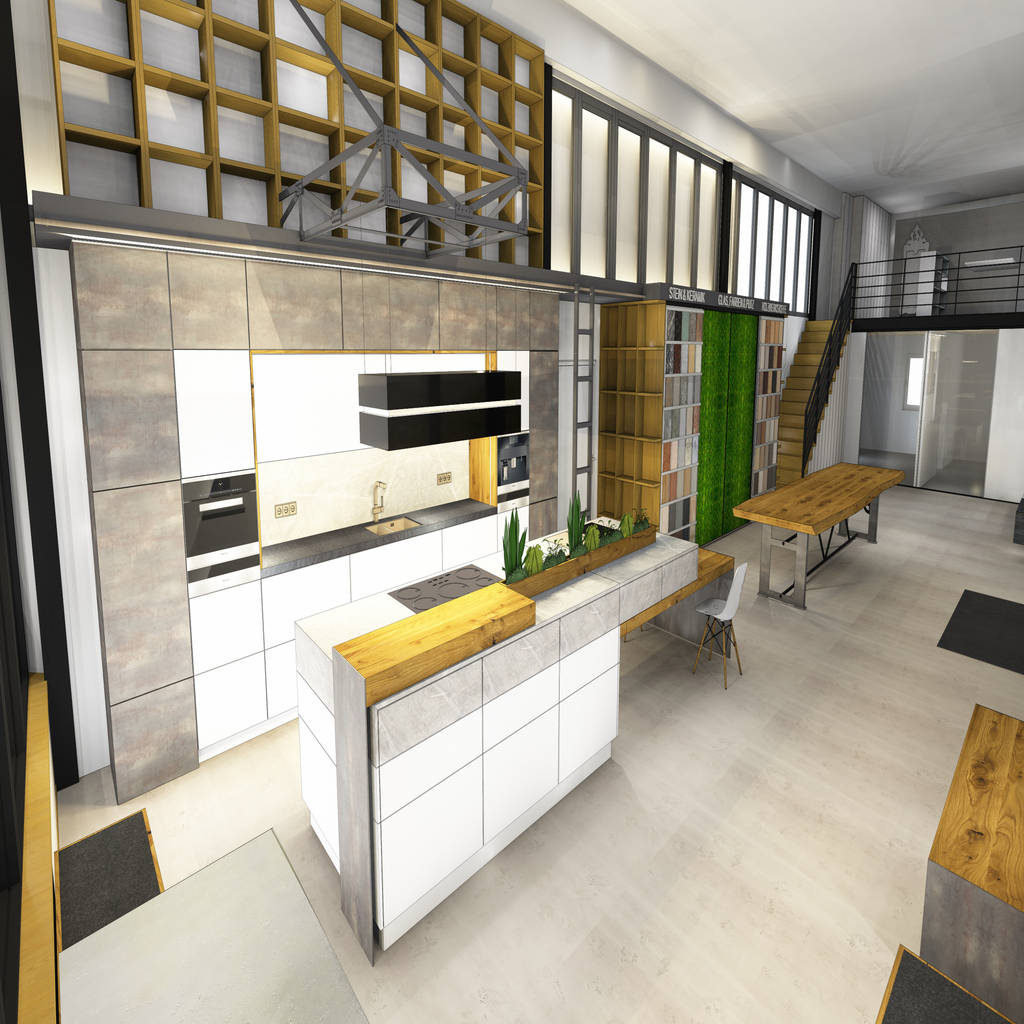Planung Der Kuche Im Industrie Loft Style Industriale Kuchen Von Ebbecke Gmbh Excellent Einrichten Industrial Stein Homify