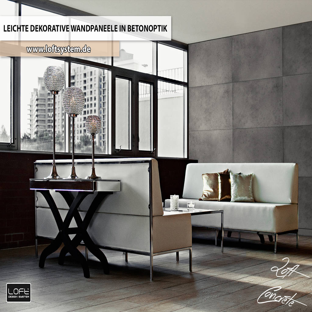 Wandplatten Aus Gips In Sichtbeton Optik Moderne Wohnzimmer Von Loft Design System Deutschland Wandpaneele Aus Bayern Modern Homify