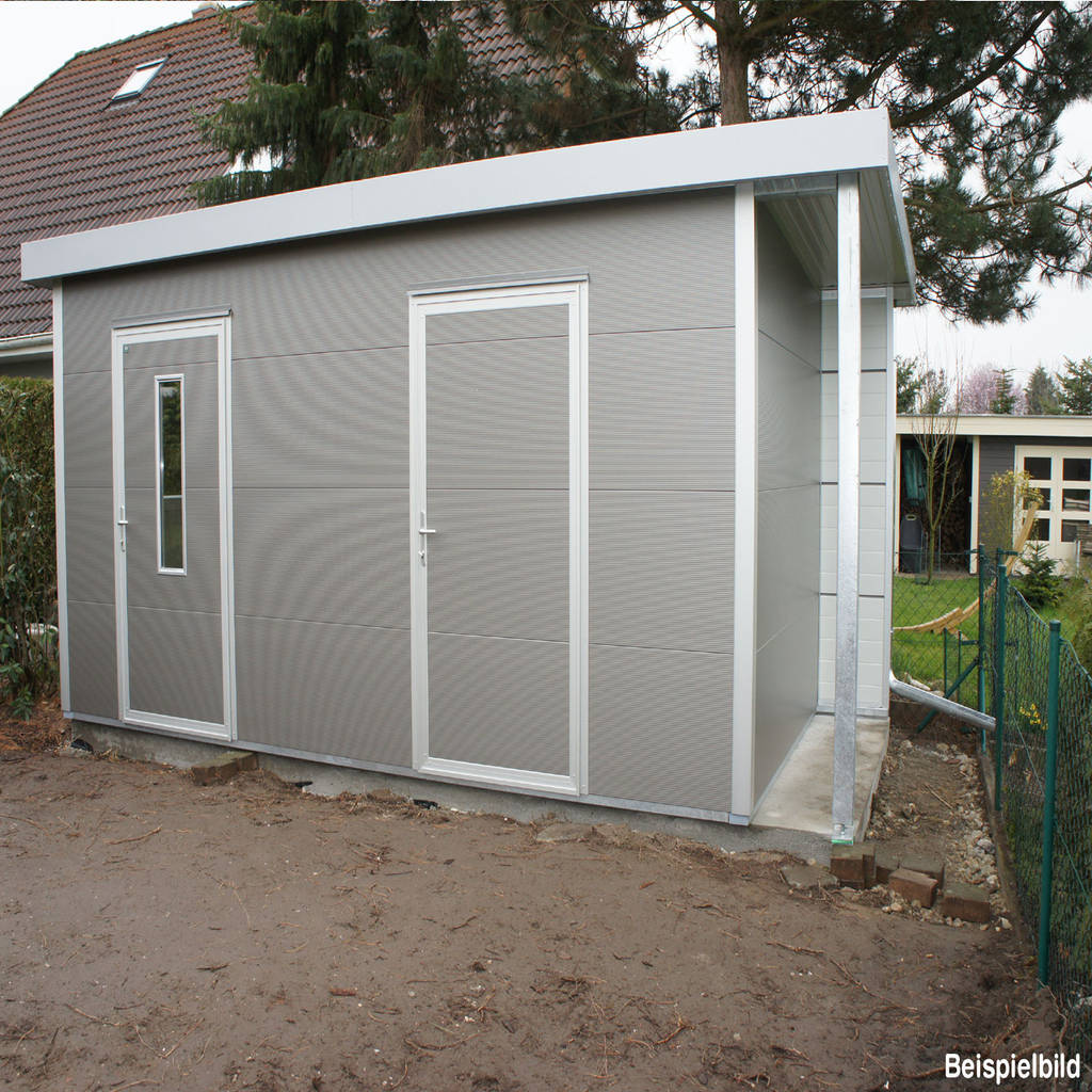 Goiso hochwertiges gartenhaus isoliert 5,00 x 2,50 m trapezblech