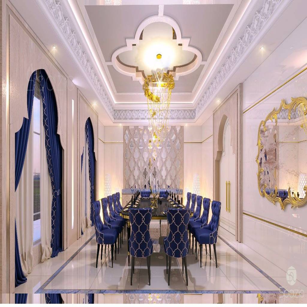 Interior Desing Of A Formal Dining Room In Dubai House