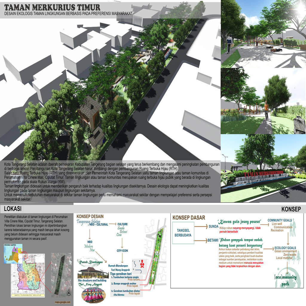 Desain taman lingkungan perum villa cinere mas, 1mm studio | landscape
