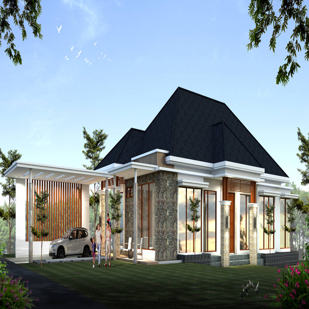  Rumah konsep alam  oleh ikhwan desain tropis batu bata homify