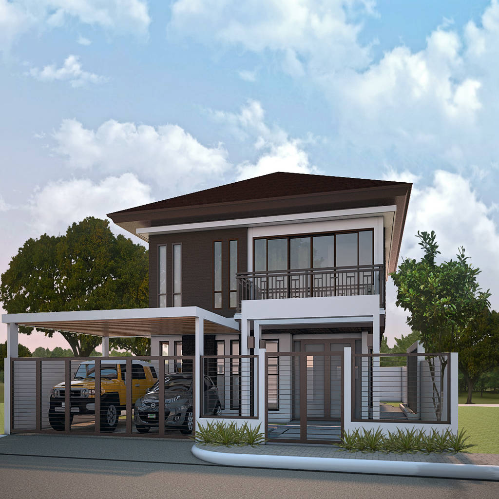 Proposed two storey residence with carport: single family home by mg architecture design studio Proposed two storey residence with carport: single family home by mg architecture design studio