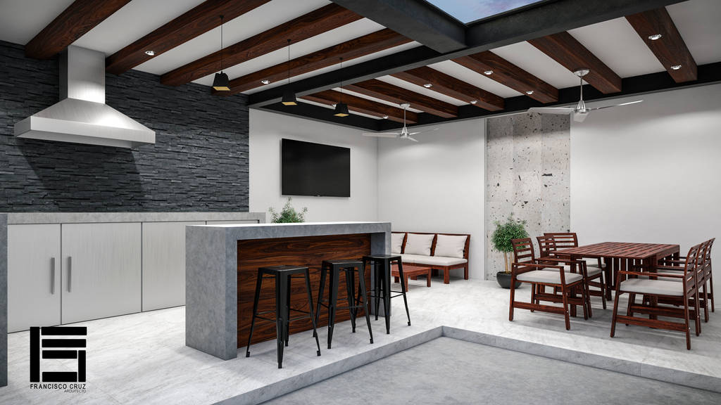 Área de asador /sala/ comedor | homify
