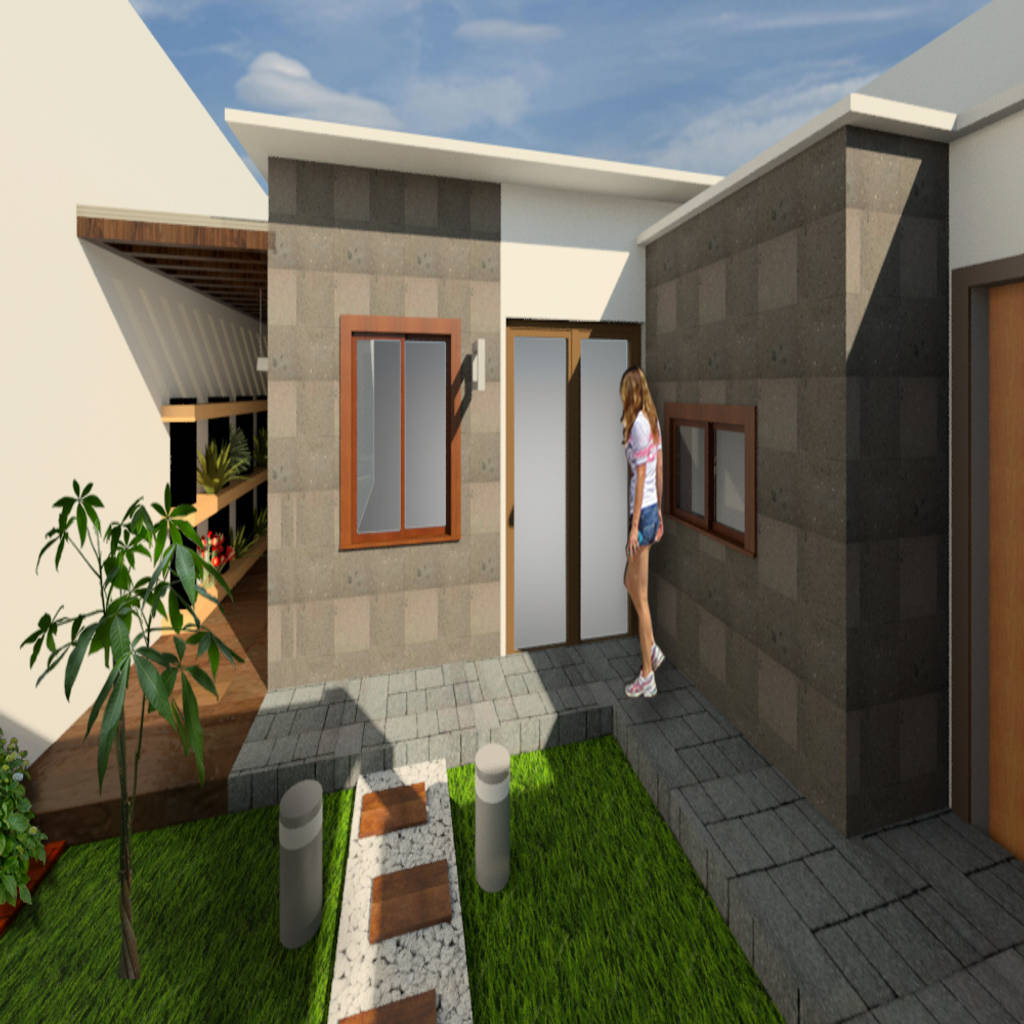 Fachada casa jardines modernos de proyecta77 moderno concreto | homify