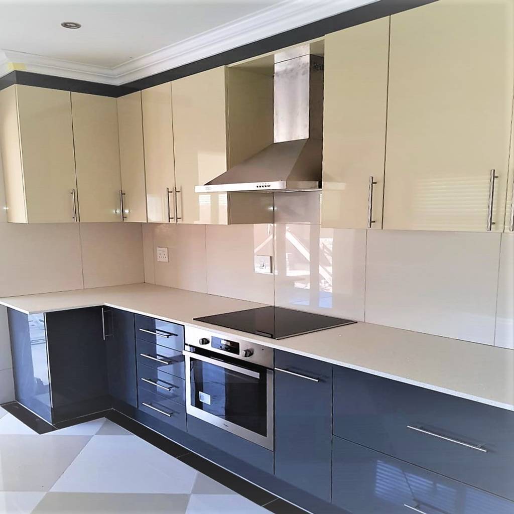 Modern kitchen revamp high gloss twotone , zingana kitchens and
