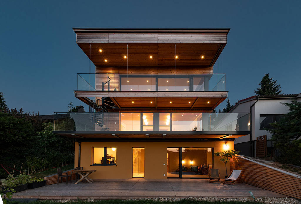 Haus in weidling: außenansicht beleuchtet | homify