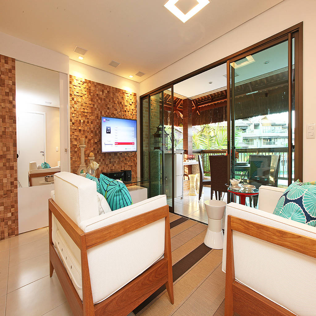 Apartamento em fortaleza para férias salas de estar rústicas por ri