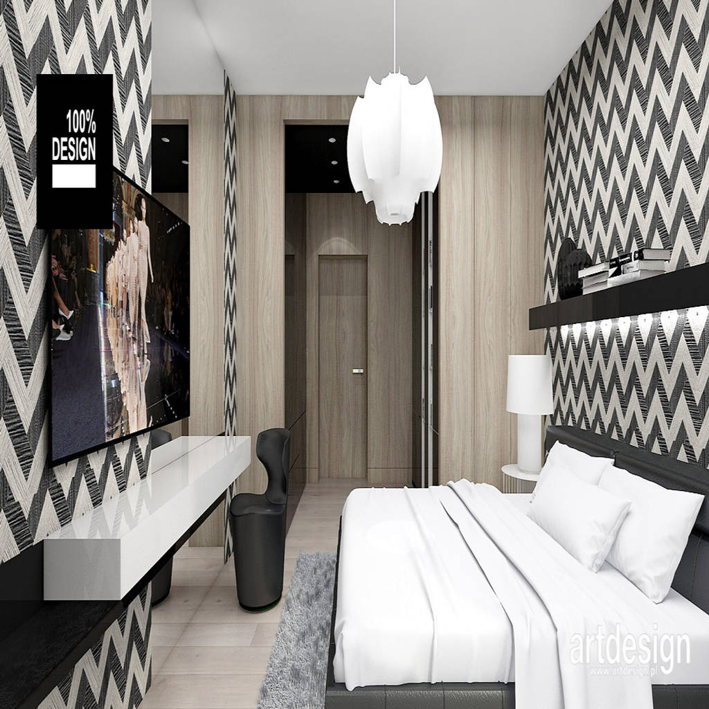 모던스타일 침실 by artdesign architektura wnętrz 모던 | 호미파이 & homify