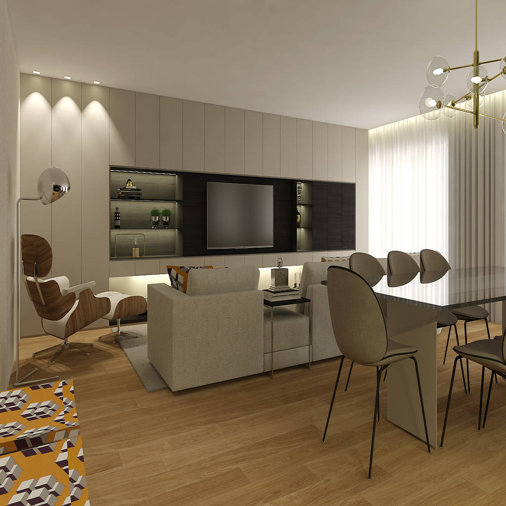 Ss duplex apartment salas de estar modernas por 411 - design e