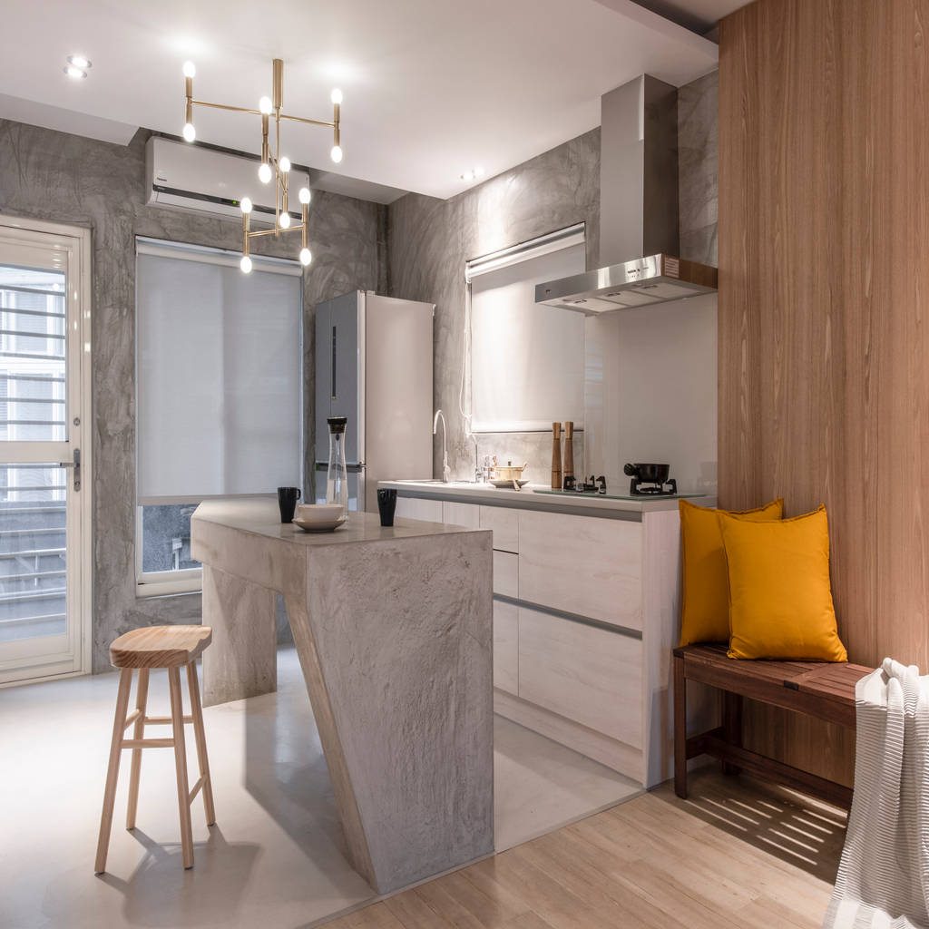 湜湜空間設計 muebles de cocinas gris | homify