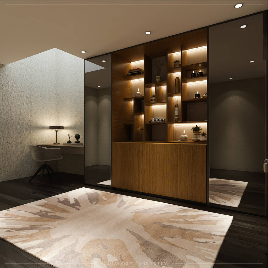 Modern Glamour At Gerald Drive Modern Study Office By Singapore