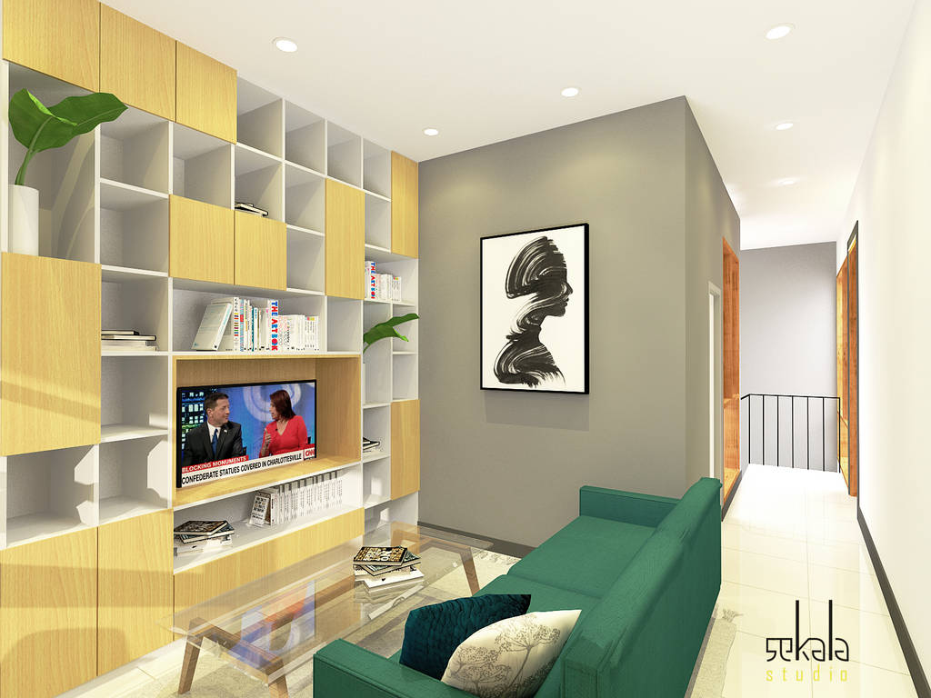 Living room (ruang keluarga) 2nd floor ruang keluarga modern oleh