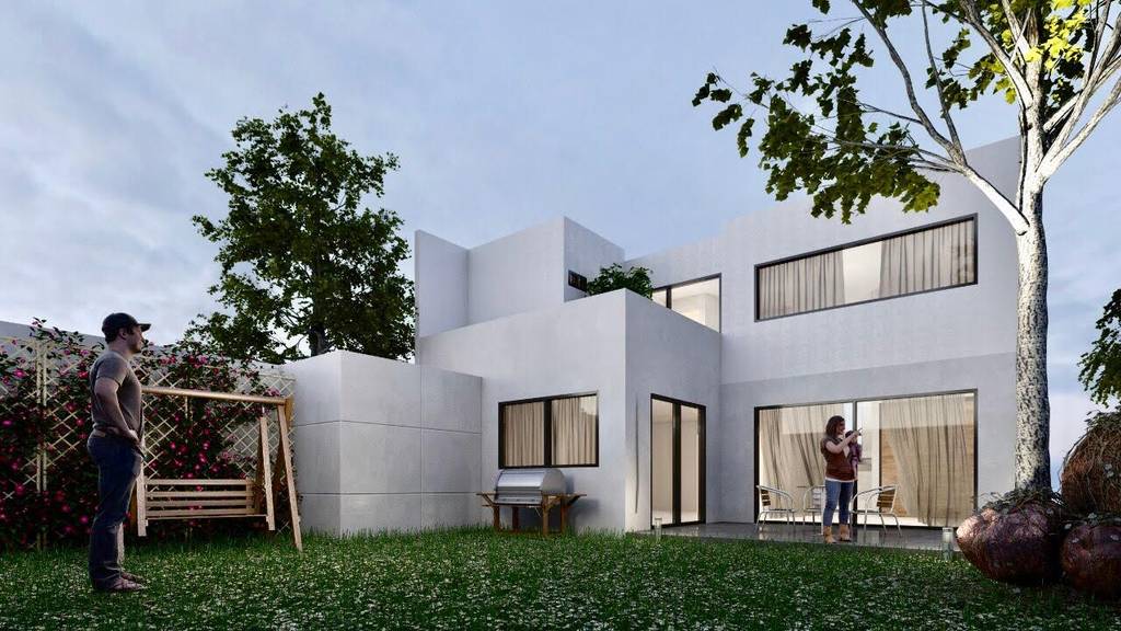 Fachada trasera de inversiones inmobiliarias. bienes raíces y