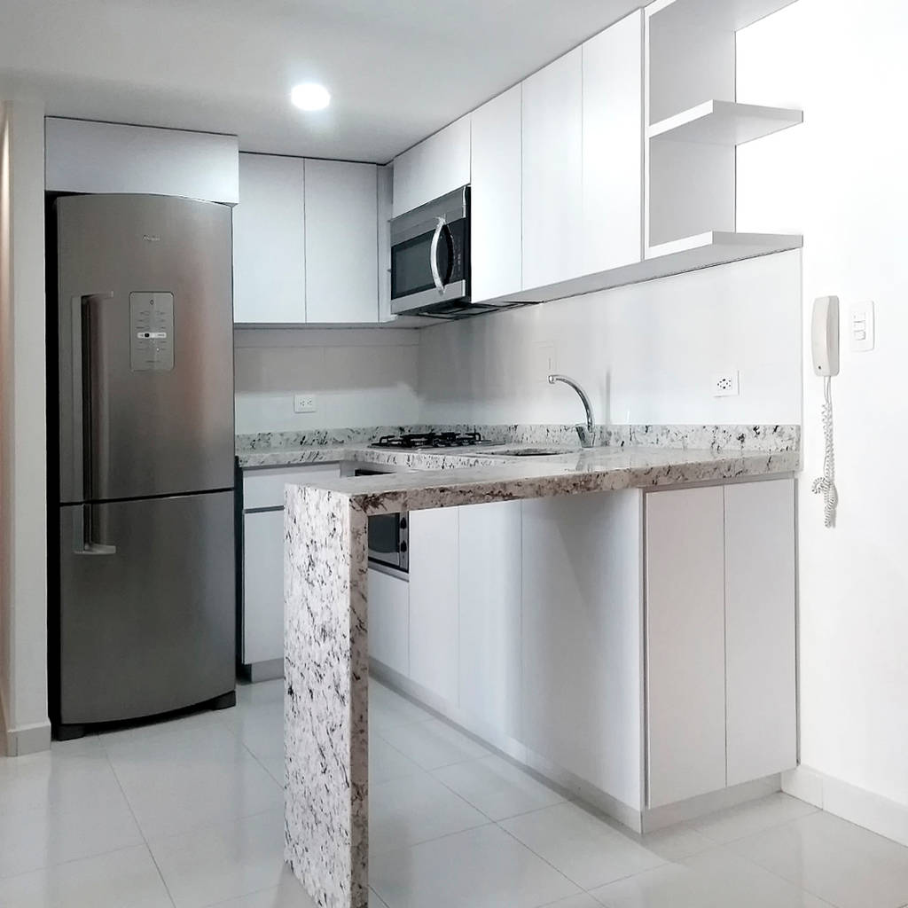 Cocina integral en granito andino white remodelar proyectos integrales