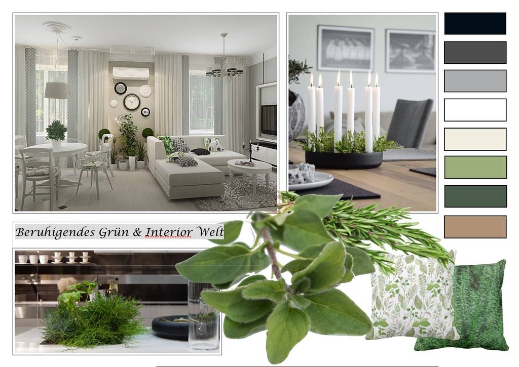 Beruhigendes Grun Design Skandinavische Wohnzimmer Von Nk Line