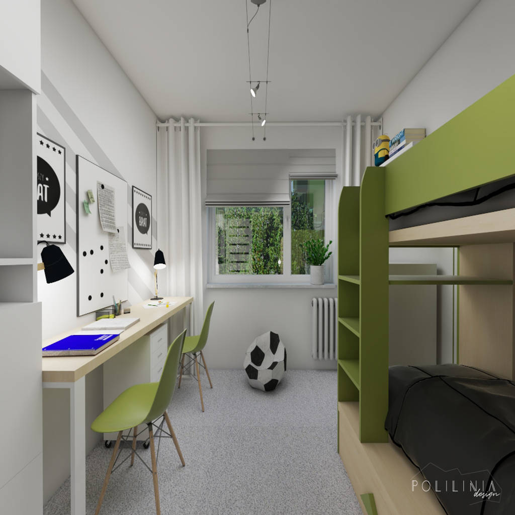 Pomysł Na Pokój Dla Dwóch Chłopców Pokój dwóch chłopców oliwkowy polilinia design pokój młodzieżowy | homify