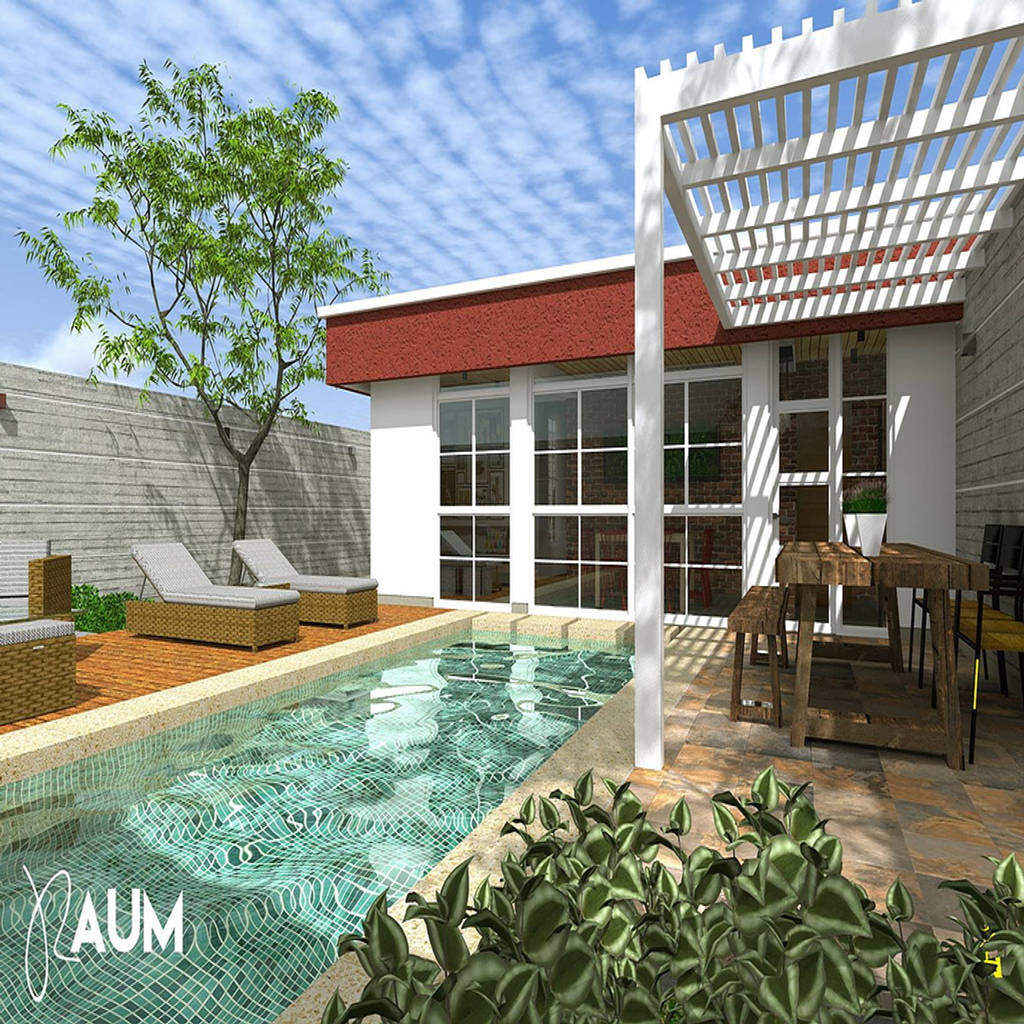 Fachada frontal – interior raum estudio casas de campo concreto