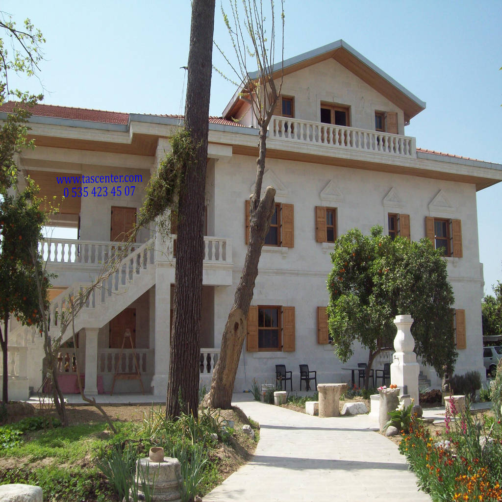 Taş villa modeli taşcenter acarlıoğlu doğal taş dekorasyon modern taş