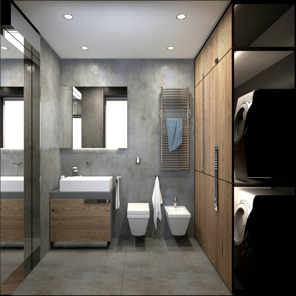 Bagno di servizio e lavanderia bagno moderno di duolab ...