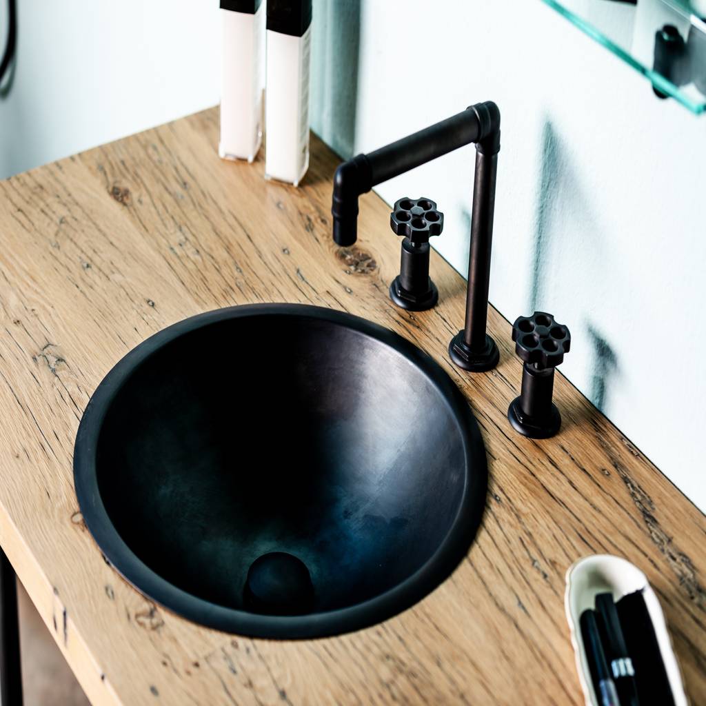 Drei Loch Armatur Industry Industriale Badezimmer Von Nevobad Industrial Kupfer Bronze Messing Homify