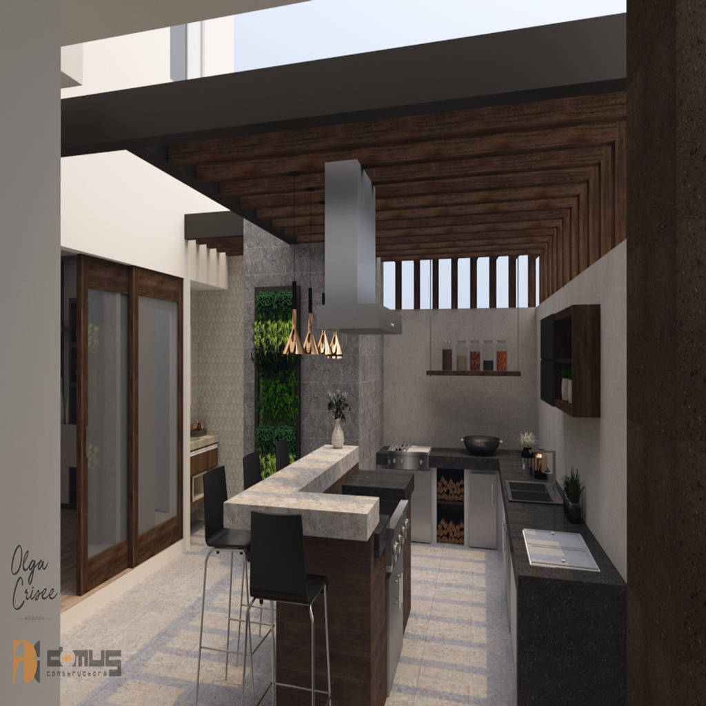 Vista de patio trasero homify